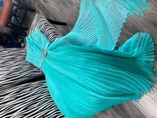 Oscar De La Renta Aqua Strapless Formal Gown - size 8