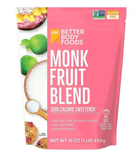 BetterBody Foods Monk Fruit Sweetener Blend, Zero Calorie Sweetener, 1lb
