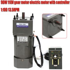 90W,110V AC Gear Motor Electric Variable Speed Controller Torque 1:100 0-13.5RPM