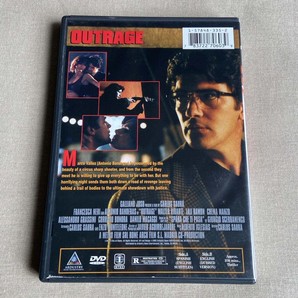 Carlos Saura's Outrage (DVD 1993) Antonia Banderas Francesca