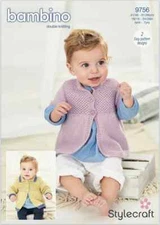 Stylecraft 9756 CARDIGAN JACKET Childs Knitting Pattern DK Birth -7 year 16-26"