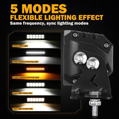 Barra de luz LED todoterreno AUXBEAM 12" pulgadas doble fila vainas blanco ámbar DRL para Nissan - Imagen 4 de 12
