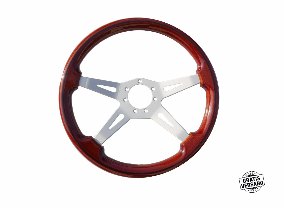 Steering Wheel Wood Sports Original Fiat 380MM Braun 5899540 