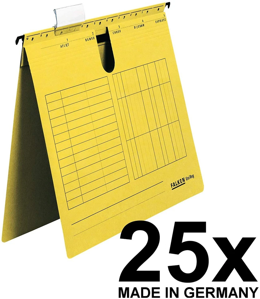 Original Falken 25er Pack Hängehefter UniReg 80002827 gelb - OVP