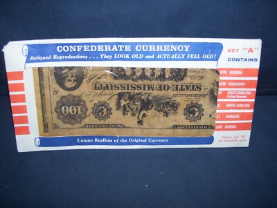 Vintage Replica Souvenir Confederate Currency Set "A" | eBay