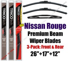 Wipers 3-Pack Premium Beam Front + Rear - fit 2014+ Nissan Rogue 19260/170/12J