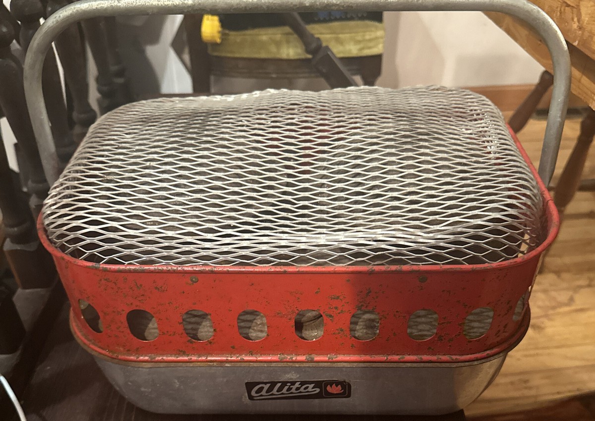 Vintage alita Portable 2 cap Camping Heater. w handle Made Vintage alita Portable 2 cap Camping Heater. w handle Made