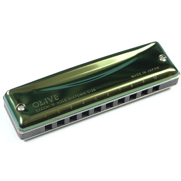 Suzuki Olive Harmonica -Solid Poly Comb - Pick Your Key - SOME KEYS ARE ON SALE!