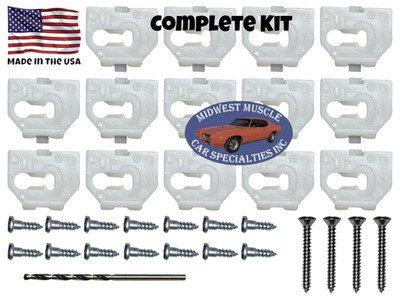 Rocker Molding Trim Panel Clips Screws Studs & Drill Bit Fits Duster Dart B83