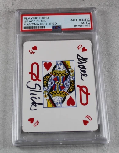 Grace Slick Autographed PSA/DNA Certified Auto Queen of Hearts Playing Card