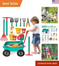Interactive Kids Garden Wheelbarrow Set: 10 Tools  Pots for Young Gardeners