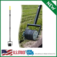 Wheel Rotary Edger Lawn Tool 59’’ Manual Grass with Extra-Wide Rubber Garden