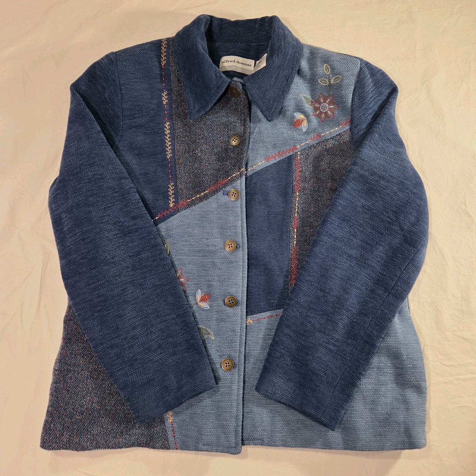 Alfred Dunner Patchwork Embroidered Button Up Jac… - image 5