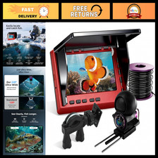 Ultra-Wide 220 1080P HD Underwater Fishing Camera, 4.3" LCD, IR Night Vision, 5