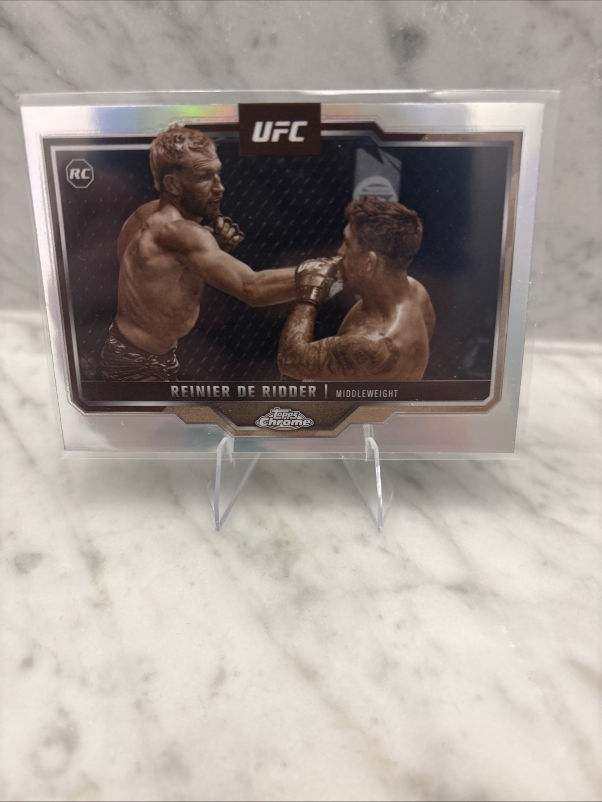 2025 Topps Chrome UFC - Reinier De Ridder #185 Sepia Refractor (RC)