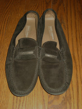 Mens Dolce & Gabbana black loafer slip on casual dress shoes suede USA 10