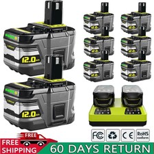 12.0Ah For Ryobi 18V Tool Battery Set One Plus P108 Lithium-ion High Capacity