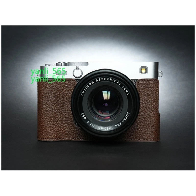 Media funda de cuero genuino para cámara Fujifilm XE5 X-E5 TP hecha a mano inserción- Foto 4 de 4