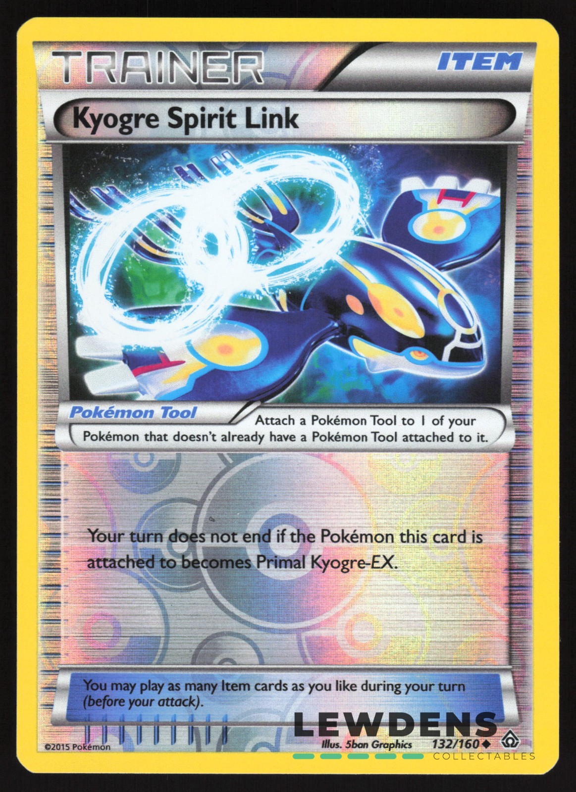 Kyogre Spirit Link - 132/160 - Uncommon Reverse Holo - Primal Clash - Pokemon
