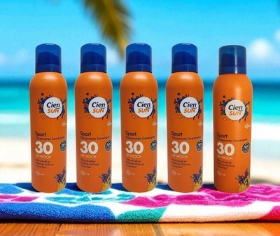5 x CIEN SUN SONNENSPRAY LSF 30 transparent  Sonnencreme Wasserfest Spray Sport