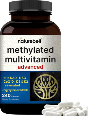 Methylated Multivitamin for Men and Women, 240 Capsules | 27-In-1 Formula with V