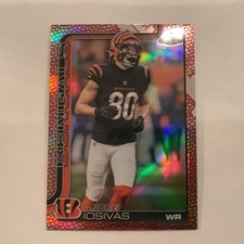 2025 Topps Chrome Football Leather Refractor Andrei Iosivas Cincinnati Bengals