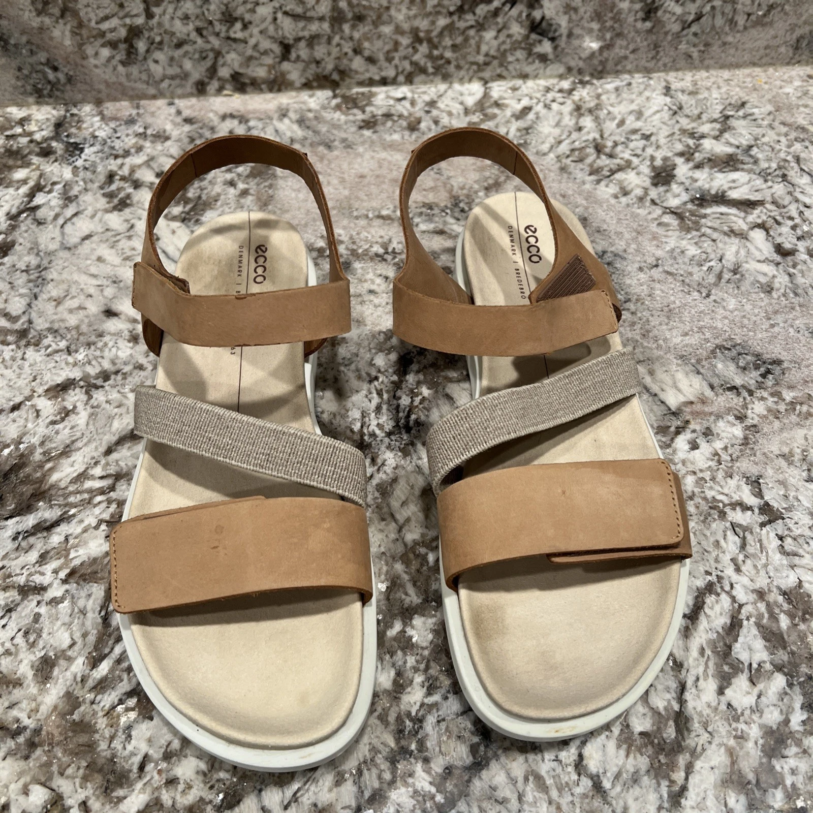 Ecco Sandali Donna Taglia 9 9 5 Marrone e Marrone con Cinturini Regolabili