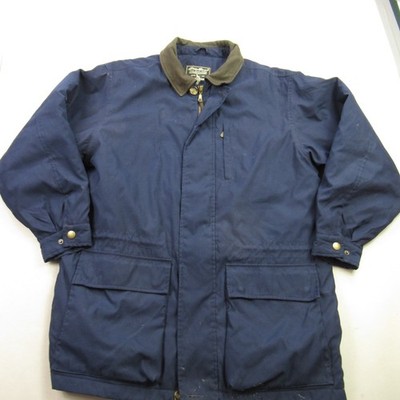 Eddie Bauer Coat Mens Medium Full Zip Long Sleeve Outdoor Pockets Blue