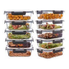 10 Pack 22 oz Glass Meal Prep Containers Food Storage with Lids Reusable