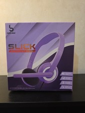 Bass Jaxx SLICK Wired Headphones W/ Boom Mic  Purple