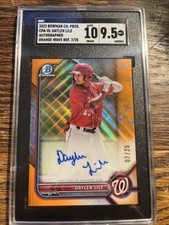 2022 Bowman Chrome Daylen Lile Auto Orange Wave Refractor 7/25