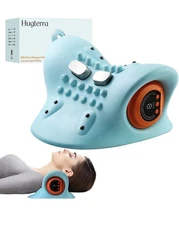Hugterra Massager, Electric Neck & Back Traction Relaxer, Massage Pillow
