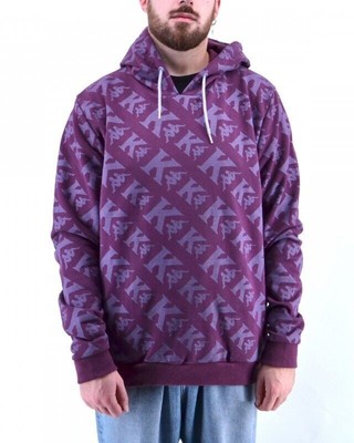  Hoodie HOMME Kappa Pourpre AUTHENTIC FANCY Coton éponge français 