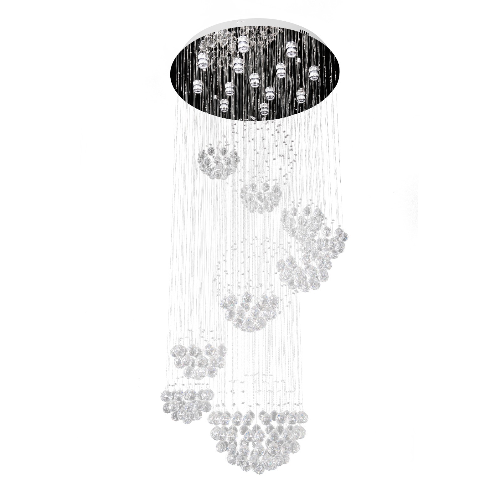 Hall Foyer Pendant Ceiling Lamp Modern Luxury Rain Drop Crystal LED Chandelier