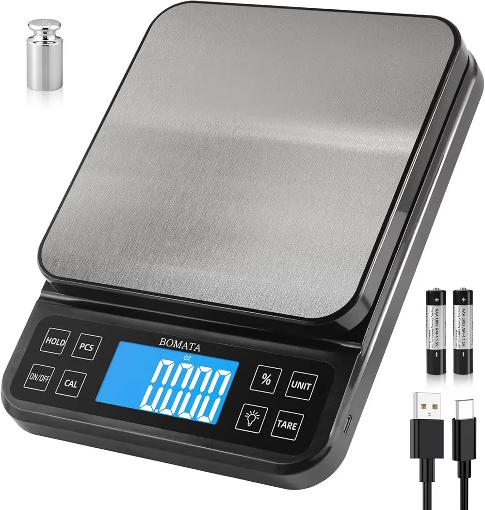 BOMATA Large Kitchen Scale 0.1g/0.001oz High Precision 5kg/11lb