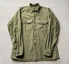 VTG Vietnam OG-107 Military Shirt Mens 15.5 35 Green US Army 60s - Medium Long