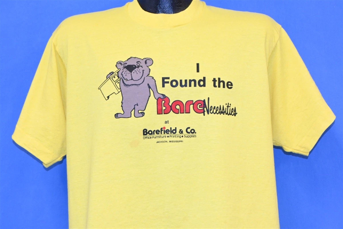 vtg 90s BAREFIELD & CO I FOUND THE BARE NECESSITIES OFFICE SUPPLIES t-shirt XL