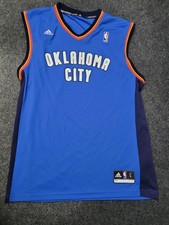 Oklahoma City Thunder Jersey Mens Large Blue NBA Basketball Adidas Sleeveless