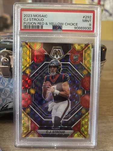 2023 Mosaic Cj Stroud Fusion Red And Yellow Choice /80 PSA 9 Texans