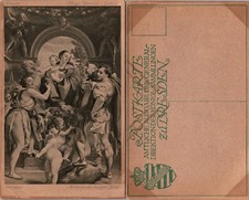 Correggio Madonna St George Postcard Germany Antique Sepia Collectible Unposted