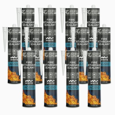 Intumescent Firestop Caulk 10.5oz 4 Hour Fire Rated High Heat Red 12 Pack