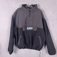 VTG Eddie Bauer Mens EBTEK Polartec 2XL Fleece Jacket Made In USA Black Read!