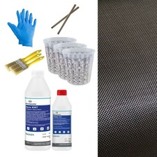 Carbon Kompletny zestaw 1,5m2 Tkanina węglowa Płótno 1000g Żywica epoksydowa 500g Utwardzacz