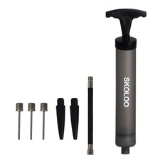 10" Portable Hand Air Ball Pump Inflator Kit with Needle, Nozzle, Extension H...