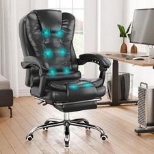 Massage Office Chair Executive Gaming Heated Recline Footrest Computer Chairs