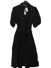 Mint Velvet Shirt Midi Dress UK16 in Black