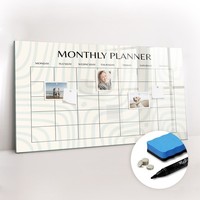 Magnettafel Esg Glas Mit Marker Schwamm Neodym Magneten Monatsplaner 120X60 Cm
