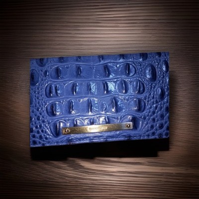 brahmin ady wallets/clutch for women alligator print  royal blue Hi fashion 