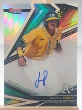 2022 Bowman's Best of Junior Perez Refractor Auto On Card Athletics Prospect