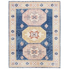 7'10"x10'2" Blue Cloudbank Kazak with Turkish Knot Hand Knotted Wool Rug 2761